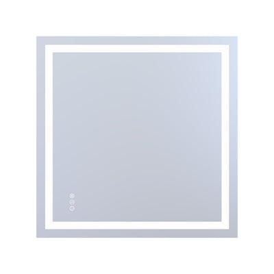 SUMERAIN modern LED-badrumsspegel för vägg, 36 x 36 tum bak- och frontbelyst steglös dimbar belyst spegel med imfri funktion, 3 färglägen, minnesfunktion & härdat glas, enkel att installera