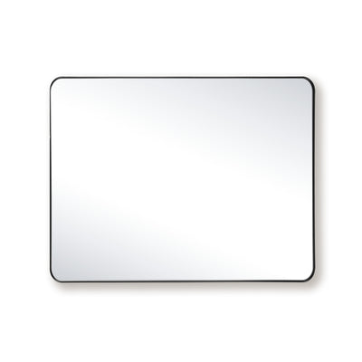 SUMERAIN svart badrumsspegel för vägg, 28x36 tum härdat glas aluminiumramad spegel, idealisk över dubbla handfat med horisontella eller vertikala monteringsalternativ