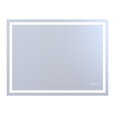 Sumerain 48" x 36" stor smart LED-badrumsspegel — bak- och frambelyst smart sminkspegel, dimfri, steglöst dimbar, 3 färglägen, minnesfunktion, härdat glas