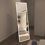 Sumerain 75"x28" Large LED Standing Full Body Mirror, Stepless Dimmable Lighted Floor Mirror with 3 Color Lighting, Wall Mounted Full Length Mirror for Bedroom, Dressing Room, Cloakroom, Tempered Glass