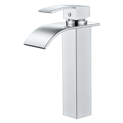 sumerain vaskblandare, enkelhål, rostfritt stål, modern hög vattenfallsbadrumsblandare, krom