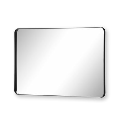 SUMERAIN Matt Svart Badrumsspegel, 22x30 Tum Väggmonterad Spegel med Aluminiumram, Härdat Glas, Horisontell eller Vertikal Upphängning för Hall, Badrum, Vardagsrum