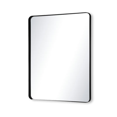 SUMERAIN badrumsspegel med splitterfritt härdat glas, 36x30 tum modern matt svart väggspegel med aluminiumram för hall, vardagsrum och lantligt, horisontell/vertikal montering
