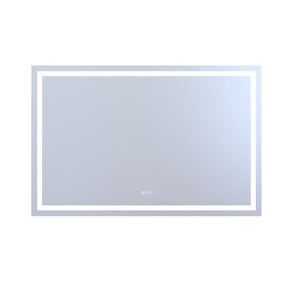 SUMERAIN modern LED-badrumsspegel för vägg, 55 x 36 tum härdat glas smart belyst badrumsspegel med dimfri funktion, dimbar ljusstyrka, 3 färgtemperaturer, ljusstark LED-sminkspegel