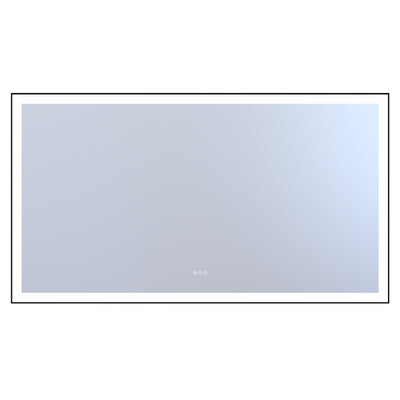 Sumerain 72 x 40 tum LED-badrumsspegel med lampor, svart aluminiumram fram- och bakbelyst stor väggspegel, dimfri, steglöst dimbar 3-färgsbelysning, minnesfunktion, härdat glas