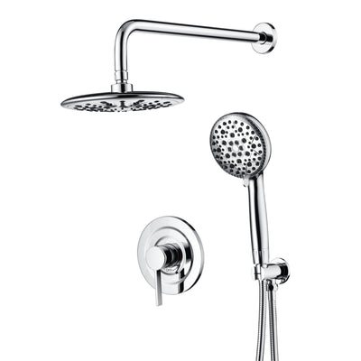 SUMERAIN duschsystem med filtrerad handdusch för hårt vatten, högtrycks 9" regndusch med flera spraylägen, kromfinish
