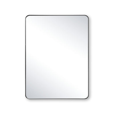 SUMERAIN svart badrumsspegel för vägg, 24 x 32 tum aluminiumramad spegel med splitterfritt härdat glas, mångsidiga upphängningsalternativ för badrumshandfat eller hall