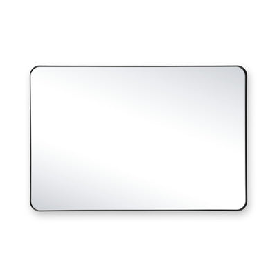 SUMERAIN modern badrumsspegel, 24x36 tum matt svart aluminiumramad väggspegel med härdat glas, perfekt för samtida badrums- eller sovrumsinredning