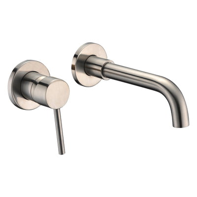 sumerain Väggmonterad borstad nickel badrumstvättställsblandare, vänsterhandtag design
