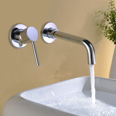 sumerain Väggmonterad badrumstvättställsblandare kromfinish, vänsterhandtag design