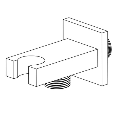 Väggmonterad anslutningsvinkel med handduschhållare och 1/2" anslutning, kromfinish Sumerain 3218015-C